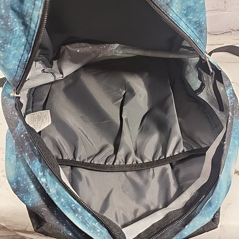 Jansport Trans Galaxy‎ Cosmic Backpack Large Blue Dual Pocket Laptop Book Bag